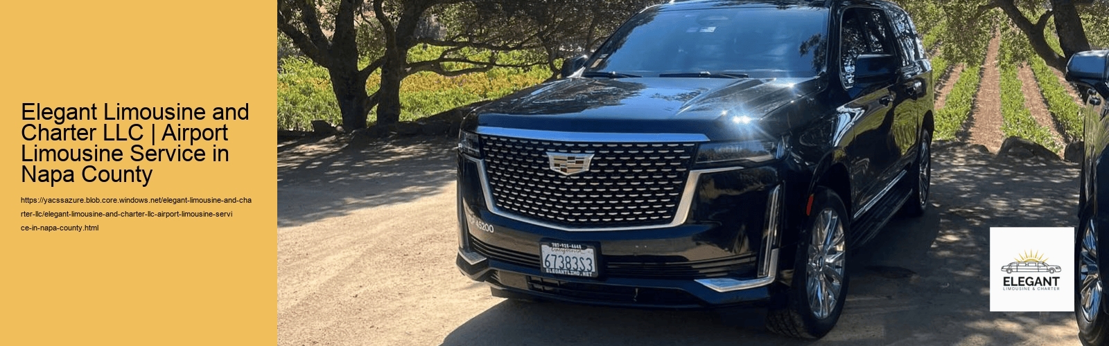 Elegant Limousine and Charter LLC delivers limousine service for airport travelers in Napa County.